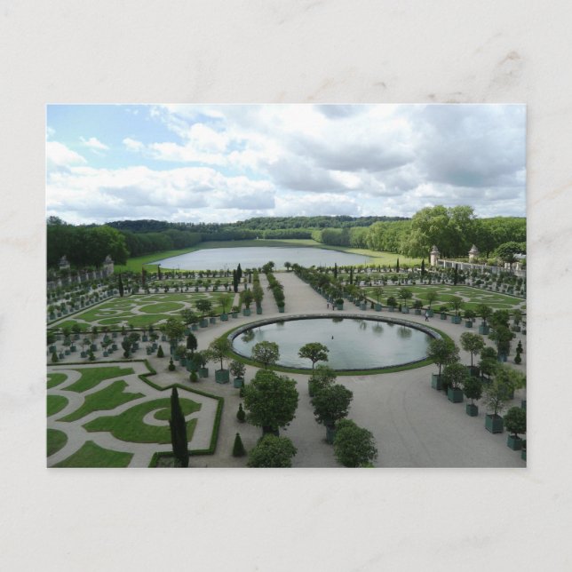 Versailles Gardens Pools Orangerie France PostCard (Front)