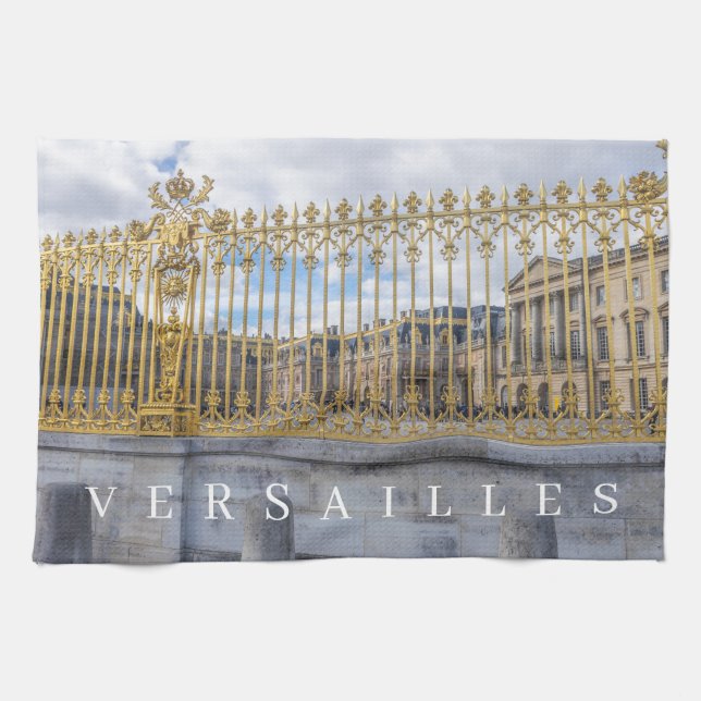Versailles Palace railings view tea towel (Horizontal)