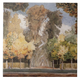 Versailles Park in Autumn (by Konstantin Somov) Tile