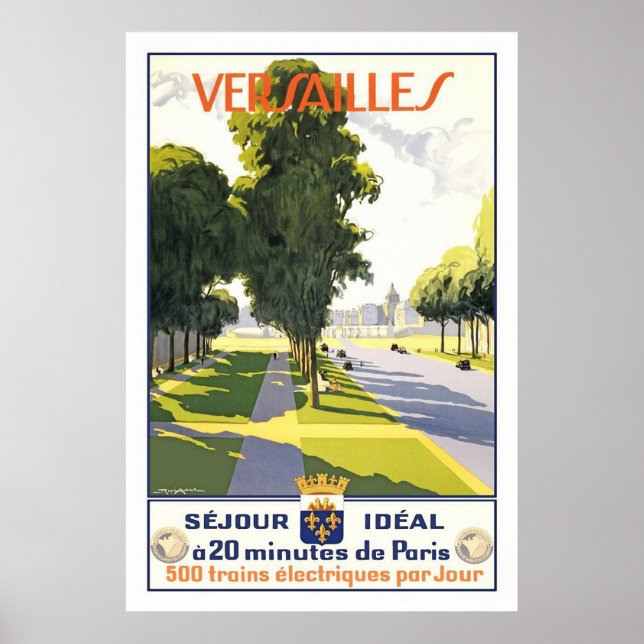 Versailles Vintage French Travel Poster (Front)