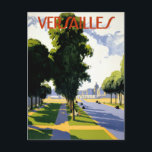 Versailles Vintage Travel Poster Restored Postcard<br><div class="desc">Restored and digitally enhanced vintage travel poster showing the park at Versailles,  France. Imperfections removed. Colours corrected. Image courtesy of Library of Congress.</div>