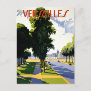 Versailles Vintage Travel Poster Restored Postcard
