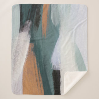 Versatile Abstract Landscape: Artistic Acrylic  Sherpa Blanket