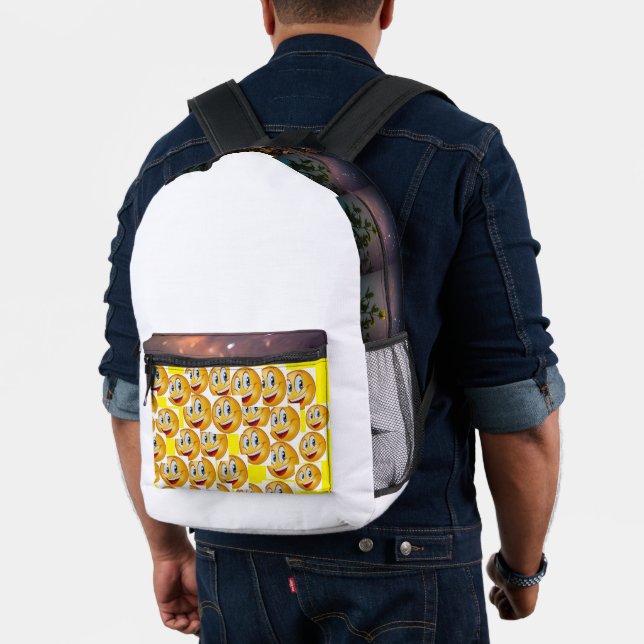 Versatile backpack with a unique emoji pocket (Insitu (Model))