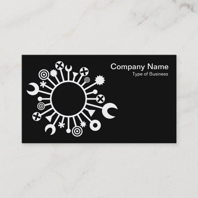 Versatile Circle - White on Black Business Card (Front)