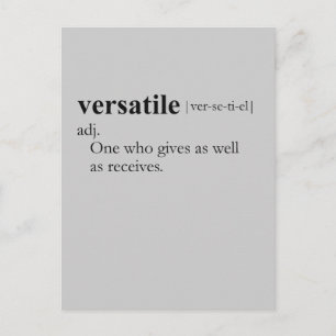 Versatile (definition) postcard