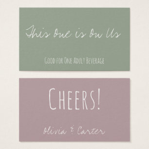 Versatile Drink Tickets in Dusty Rose and Green