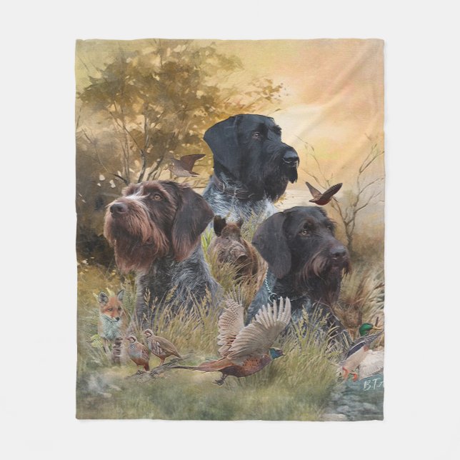 Versatile Hunting Dogs Fleece Blanket (Front)