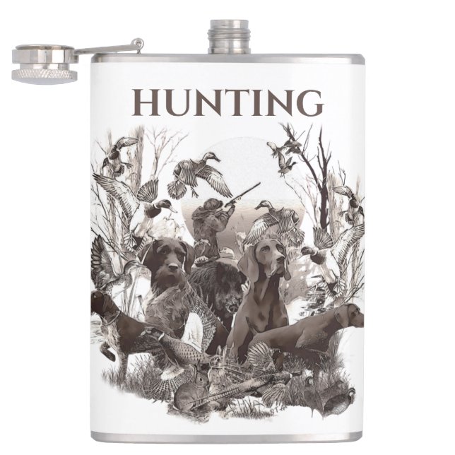 Versatile Hunting Dogs Hip Flask (Opened)