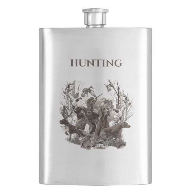 Versatile Hunting Dogs Hip Flask (Front)