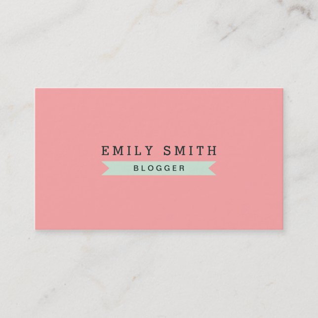 Versatile Social Media Pastel Pink and Mint Blue Business Card (Front)