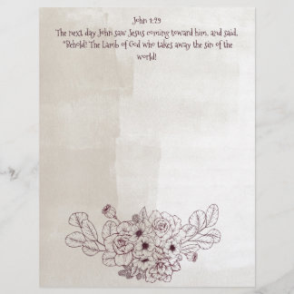 verse John 1:29 /Lamb of God Custom Letterhead