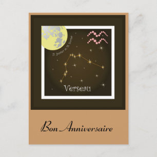 Verseau 21 janvier au 18 février Postkarte Postcard
