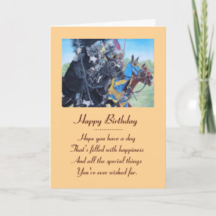 versed mediaeval knights jousting horses historic card