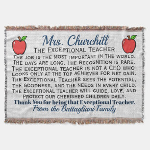 Version 3 EXCEPTIONAL Teacher Thank You Throw Blanket