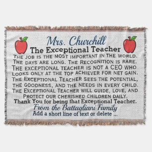 Version 5  EXCEPTIONAL Teacher Thank You Throw 