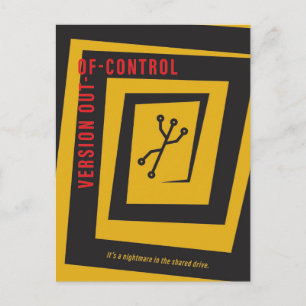 Version Control - Vintage movie poster parody Postcard