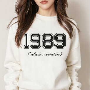 VERSIONS 89 Custom Year Personalised Name Varsity Sweatshirt