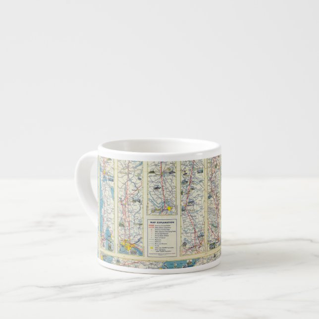 Verso American Airlines system map Espresso Cup (Front Left)