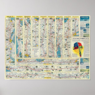 Verso American Airlines system map Poster