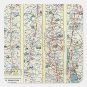 Verso American Airlines system map Square Sticker