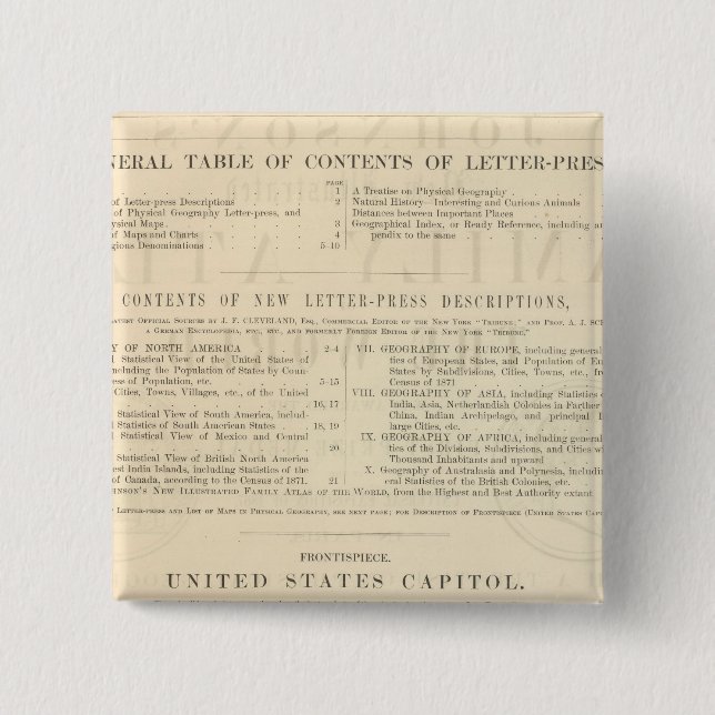 Verso Johnson's New Illustrated Family Atlas 15 Cm Square Badge (Front)