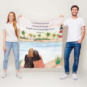 Versos Motivacionales Biblicos en Español Fleece Blanket