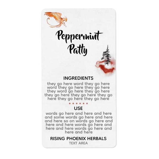 *~* Vert Phoenix Rising Pine Trees Orange Burgundy (Front)