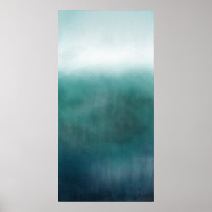 Vertical Abstract Seascape Modern Abstract Art Poster