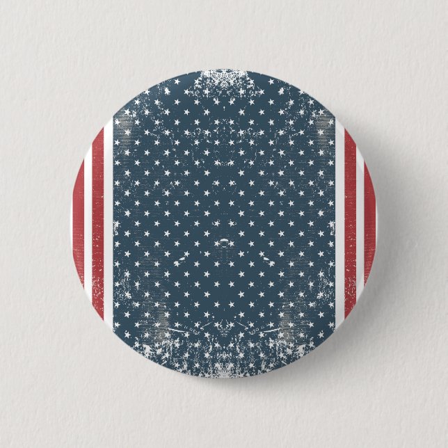vertical american flag 6 cm round badge (Front)