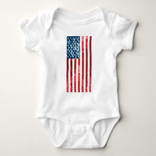 vertical american flag baby bodysuit