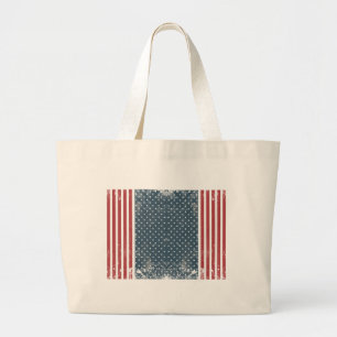 vertical american flag large tote bag