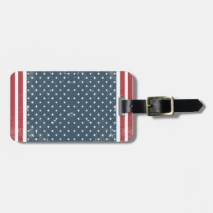 vertical american flag luggage tag