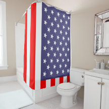 Vertical American Flag Shower Curtain