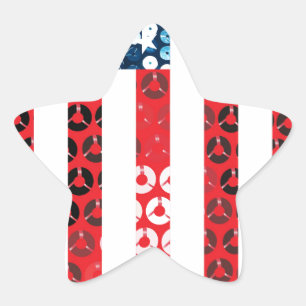 vertical american flag star sticker