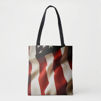 Vertical American flag Tote Bag