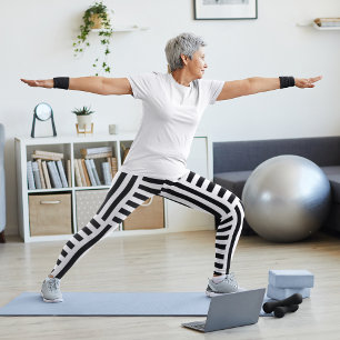 Vertical And Horizontal Stripes Leggings