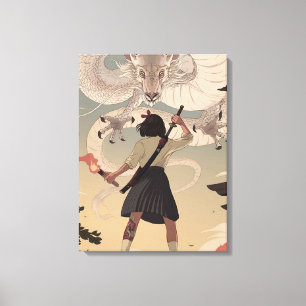 Vertical anime girls Premium Wrapped Canvas(Gloss) Canvas Print