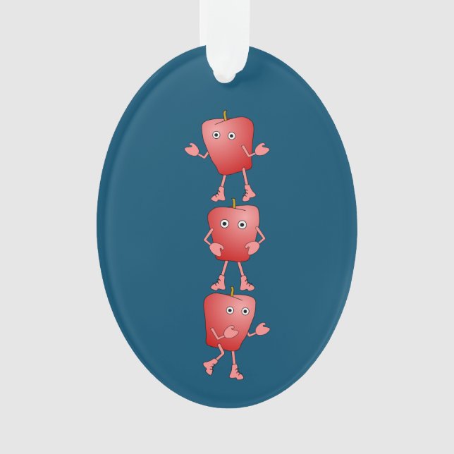 Vertical Apples Ornament (Front)