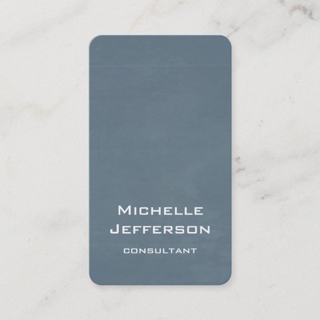 Vertical Artistic Blue Grey Colour Stylish Trendy Business Card (Front)