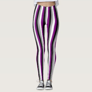 Vertical Asexual Pride Flag Leggings