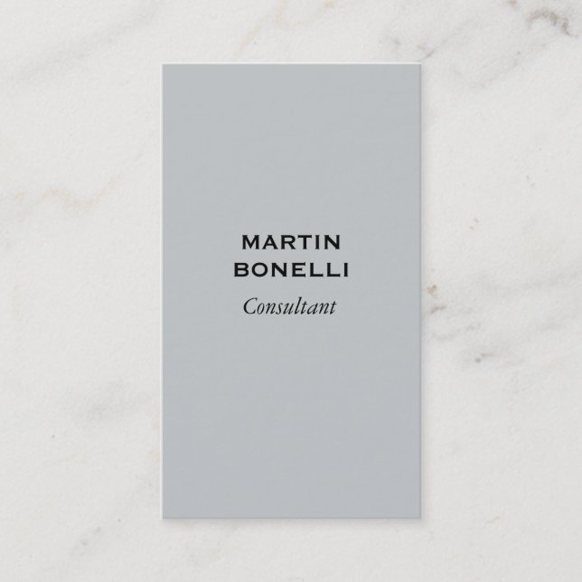 Vertical Attractive Grey Modern Business Card (Front)