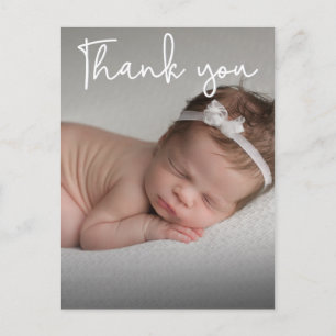 Vertical Baby Birth Announcement and Thank You Postcard