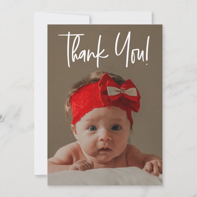 Vertical Baby Girl Photo Birth Announcement (Front)