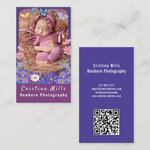 Vertical Baby Photography Newborn Photographer Business Card