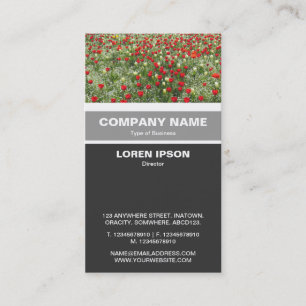 Vertical Banded - Bed of Tulips Business Card