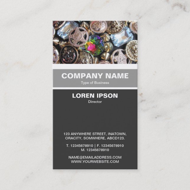 Vertical Banded - Bling Business Card (Front)
