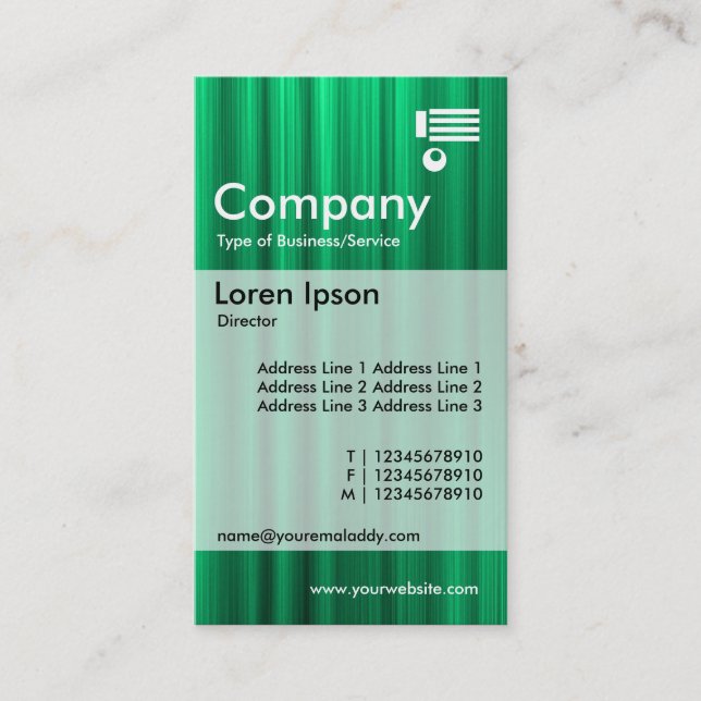 Vertical Banded - Brushed Green Business Card (Front)