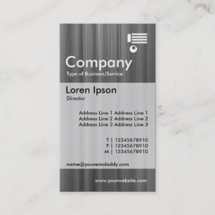 Vertical Banded - Brushed Grey Business Card