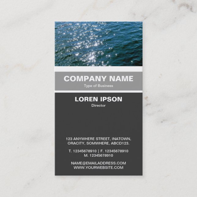 Vertical Banded - Sparkling Water Business Card (Front)